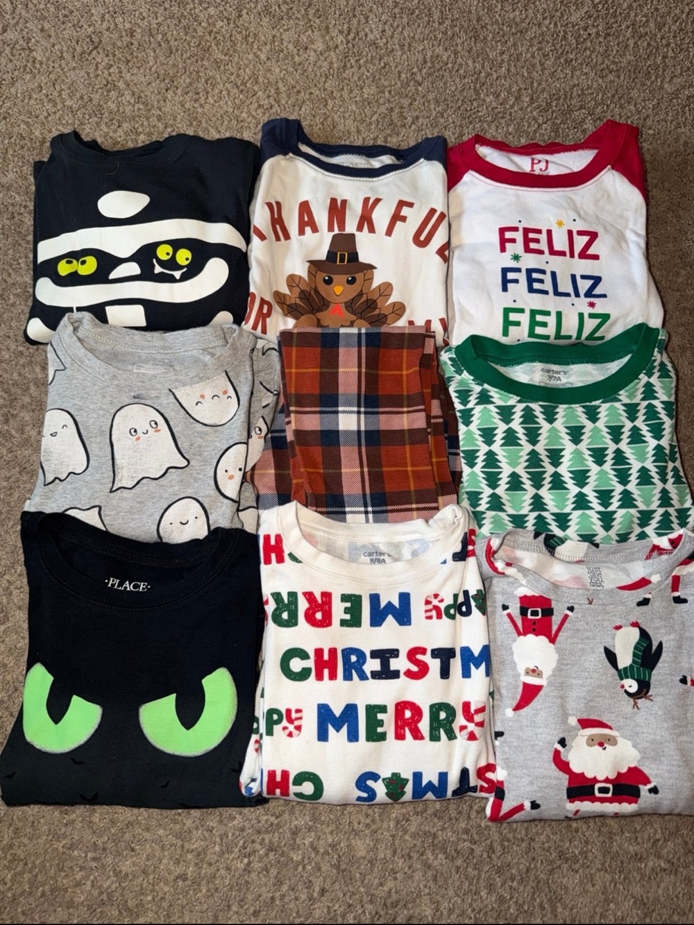 Boy clothes bundle Mixed Holiday Kids Pajama Bundle - Multi-Color
